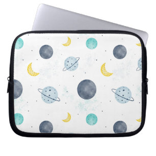Wasserfarbenblau-Planet-Muster Laptopschutzhülle