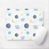 Wasserfarbenblau-Planet-Muster Mousepad (Mit Mouse)