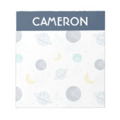 Wasserfarbenblau-Planet-Muster Notizblock (Vorderseite)