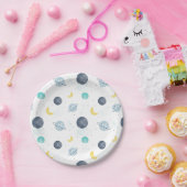 Wasserfarbenblau-Planet-Muster Pappteller (Party)