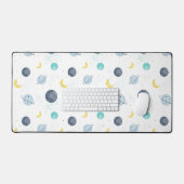 Wasserfarbenblau-Planet-Muster Schreibtischunterlage (Tastatur & Maus)