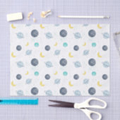 Wasserfarbenblau-Planet-Muster Seidenpapier (Handwerk)