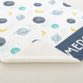 Wasserfarbenblau-Planet-Muster Sherpadecke (3/4)