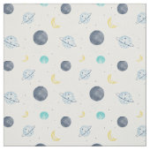Wasserfarbenblau-Planet-Muster Stoff (Muster)