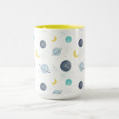 Wasserfarbenblau-Planet-Muster Tasse (Zentrum)