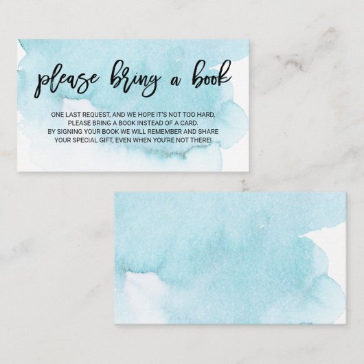 Wasserfarbenblau Türkis Bringen Sie eine Babydusch Begleitkarte (Vorne/Hinten)