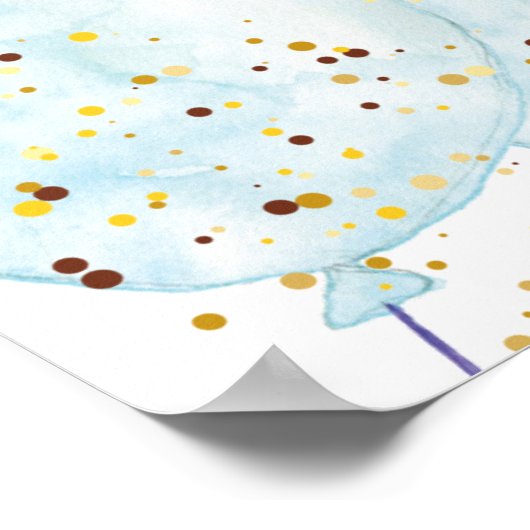 Wasserfarbenblau und rosa Geschlecht offenbaren Wa Poster (Ecke)