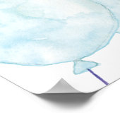 Wasserfarbenblau und rosa Geschlecht offenbaren Wa Poster (Ecke)