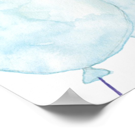 Wasserfarbenblau und rosa Geschlecht offenbaren Wa Poster (Ecke)