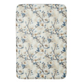 Wasserfarbenblau, weißes Blumenmuster Badematte (Vorderseite Vertikal)