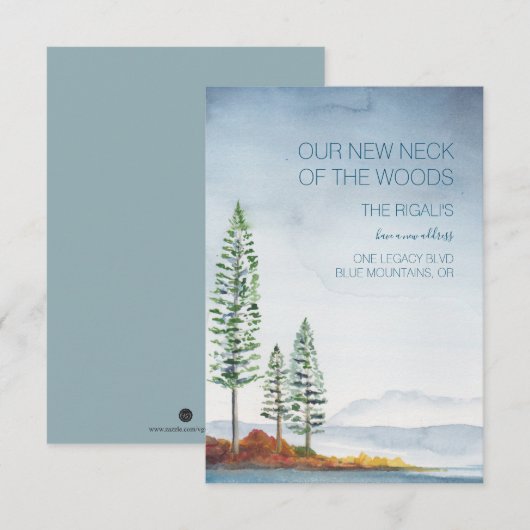 Wasserfarbenblaue Berge - Ankündigung (Vorne/Hinten)