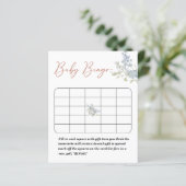Wasserfarbenblaue Blumen Baby Dusche Bingospiel (Stehend Vorderseite)