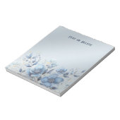 Wasserfarbenblaue Blumen Notepad Notizblock (Rotiert)