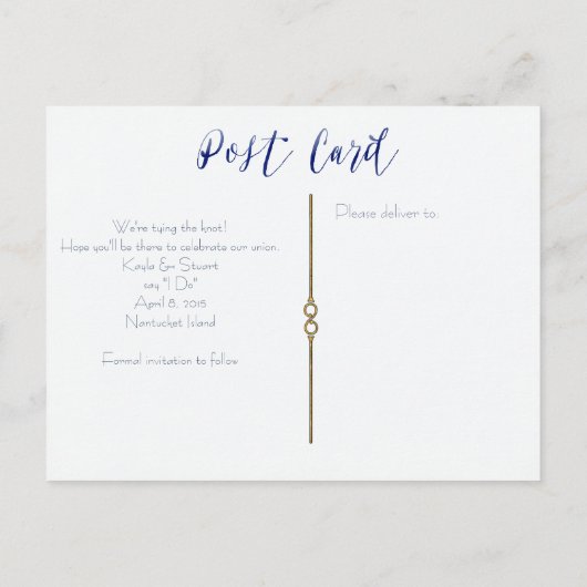 Wasserfarbenblaue Blumen Save the Date Hochzeit Ankündigungspostkarte (Rückseite)