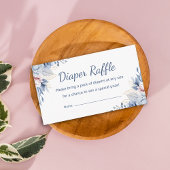 Wasserfarbenblaue Blütenbilderin Tombola Babydusch Begleitkarte