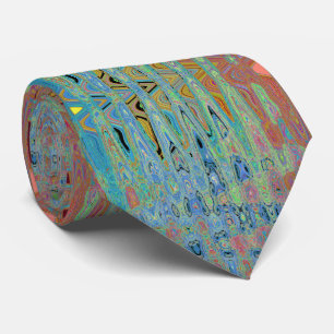 Wasserfarbenblaue Groovy Abstrakte hintere Atomwav Krawatte