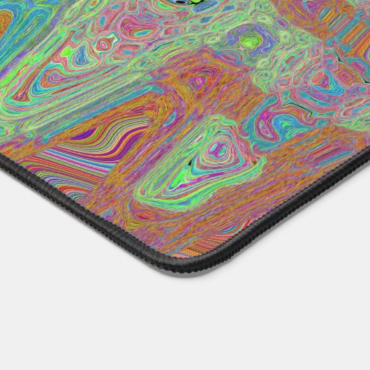 Wasserfarbenblaue Groovy Abstrakte hintere Atomwav Schreibtischunterlage (Ecke)