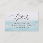 Wasserfarbenblaue Hochzeit. Elegantes Skript Begleitkarte (Vorderseite)