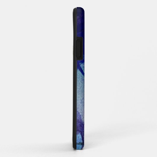 Wasserfarbenblaue Initialen und Moto Case-Mate iPhone Hülle (Hinten/Rechts)