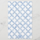 Wasserfarbenblauer Bow Lemons Personalisiert Briefpapier (Rückseite)