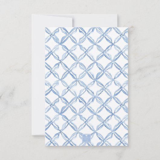 Wasserfarbenblauer Bow Lemons Personalisiert Dankeskarte (Rückseite)