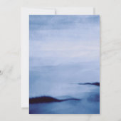 Wasserfarbenblauer Meerblick Thema nautische Hochz Einladung (Rückseite)