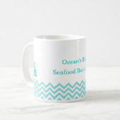 Wasserfarbenblauer Ozean Waves Kaffeetasse (Vorderseite Links)