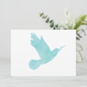 Wasserfarbenblauer Taube Einladung (Stehend Vorderseite)