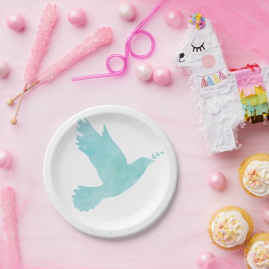 Wasserfarbenblauer Taube Pappteller (Party)