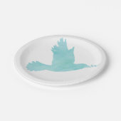 Wasserfarbenblauer Taube Pappteller (Schrägansicht)