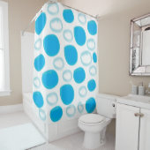 Wasserfarbenblauer Wasserblasen Geometrisches Must Duschvorhang (Beispiel)