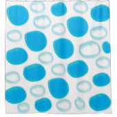 Wasserfarbenblauer Wasserblasen Geometrisches Must Duschvorhang (Vorderseite)