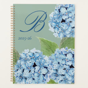 Wasserfarbenblaues Hydrangea mit Initial Planer