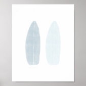 Wasserfarbenblaues Surfbrett-Poster Poster (Vorne)