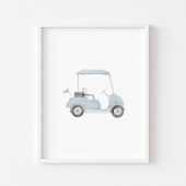 Wasserfarbenblaues Vintages Golfcarbposter Poster
