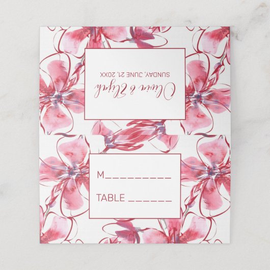 Wasserfarbenbllossom Platzkarte (Außenseite Aufgefaltet)