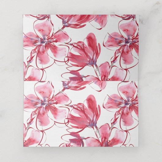 Wasserfarbenbllossom Platzkarte (Innenseite Aufgefaltet)