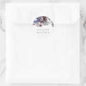 Wasserfarbenblumen der Marine und Burgund Runder Aufkleber (Tasche)