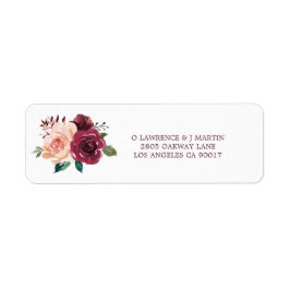 Wasserfarbenblush Burgundy Rose Hochzeitadresse