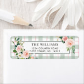 Wasserfarbenblüte | Pastell Karierte Rücksendeadre (Insitu)