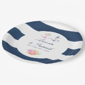 Wasserfarbenblütenhochzeit Pappteller (Schrägansicht)