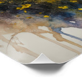 Wasserfarbenbogen über der Wildblume Wiese Poster (Ecke)