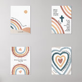 Wasserfarbenboho Christliche Kinder Bibel Vers Set (Vorderseite)