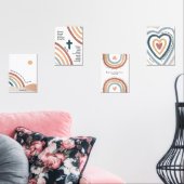 Wasserfarbenboho Christliche Kinder Bibel Vers Set (Wohnzimmer)