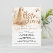 Wasserfarbenboos und neutrales Halloween-Party Einladung (Stehend Vorderseite)