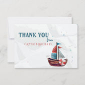 Wasserfarbenboot Dankeschön Karte (Vorderseite)