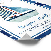 Wasserfarbenboot Kinderduschzeichen Poster (Ecke)