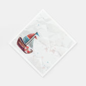 Wasserfarbenboot Napkins Serviette (Ecke)