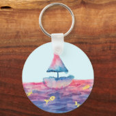 Wasserfarbenboot Schlüsselanhänger (Vorderseite)