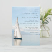 Wasserfarbenboot Seepromenade Einladung (Stehend Vorderseite)